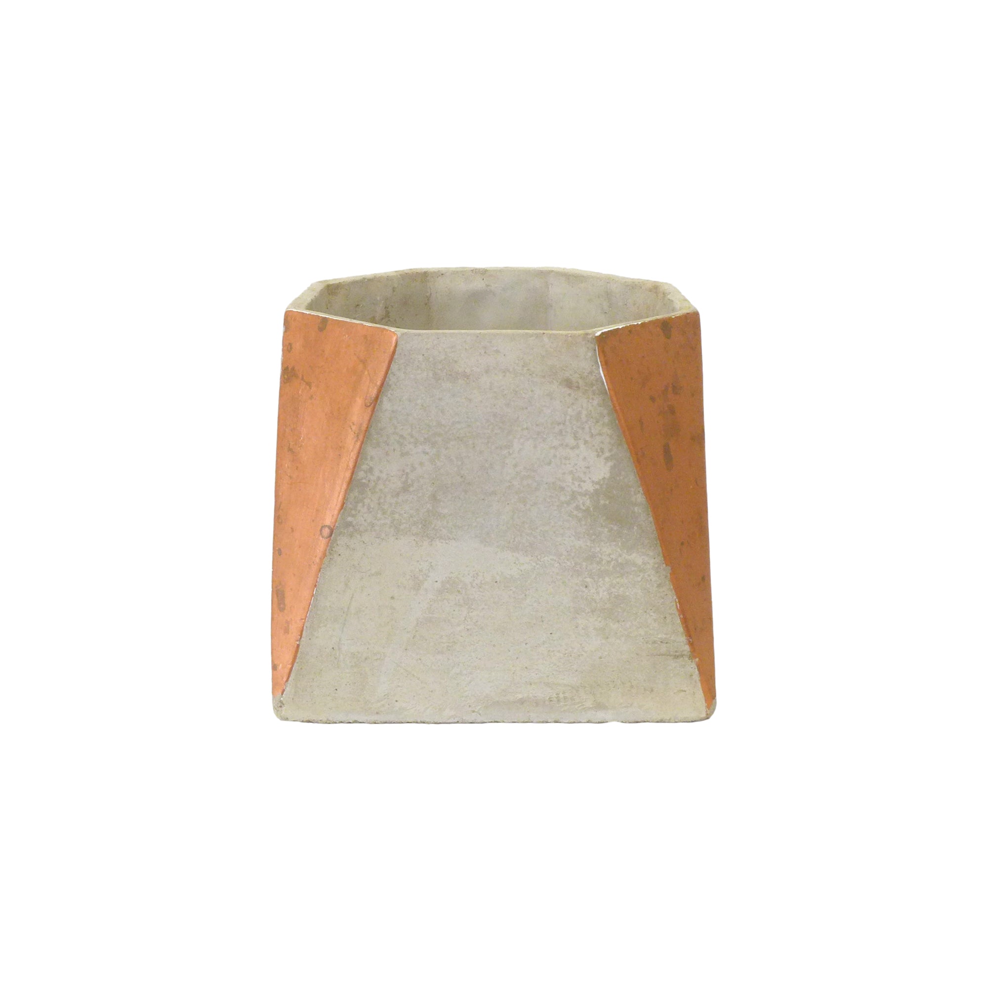 faceted planter pot 1930s Faceted Ceramic Cache Pot Planter