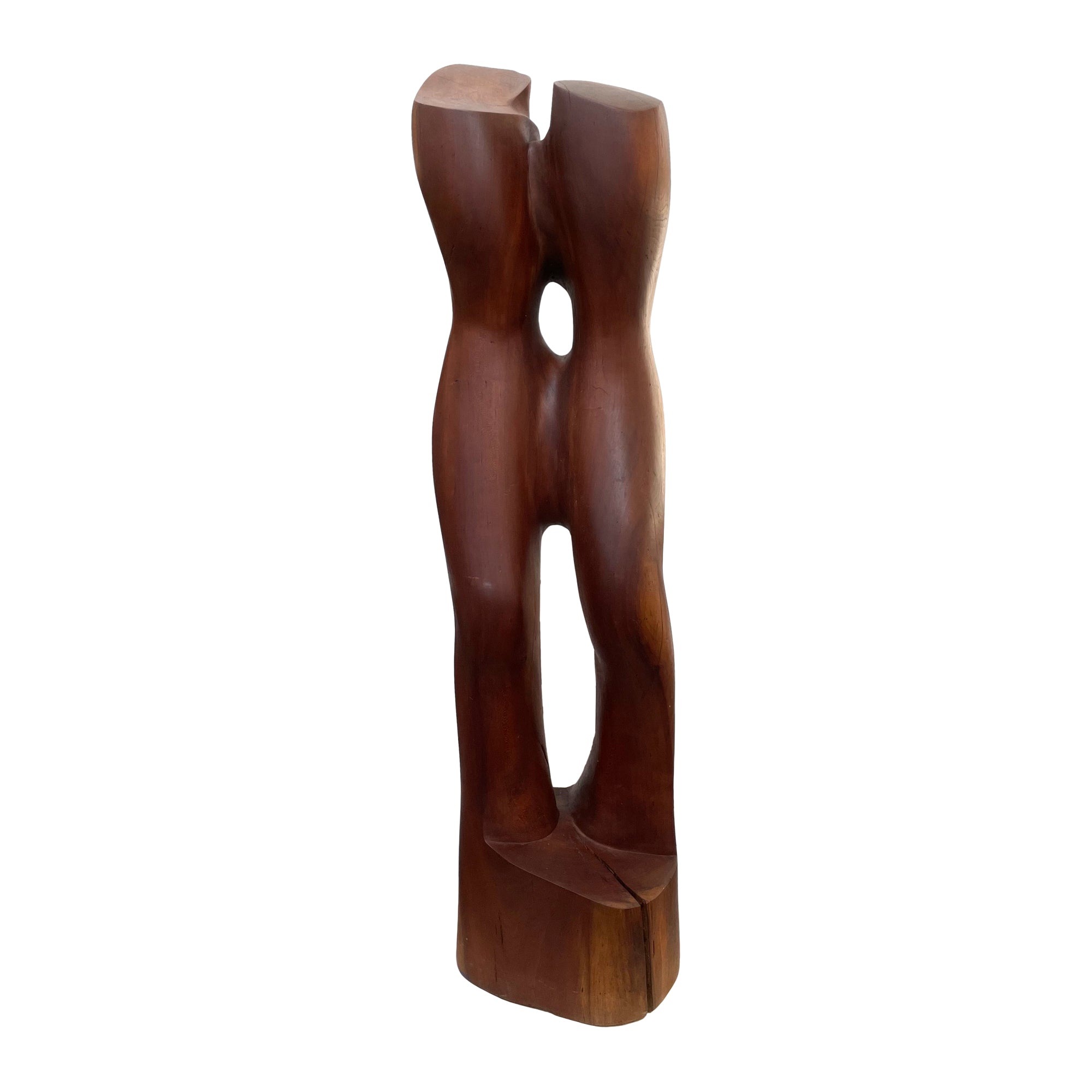 1960s Abstract Anthropomorphic Carved Walnut Sculpture