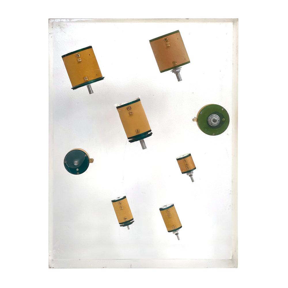Acrylic Slab with Enclosed Electrical Knobs