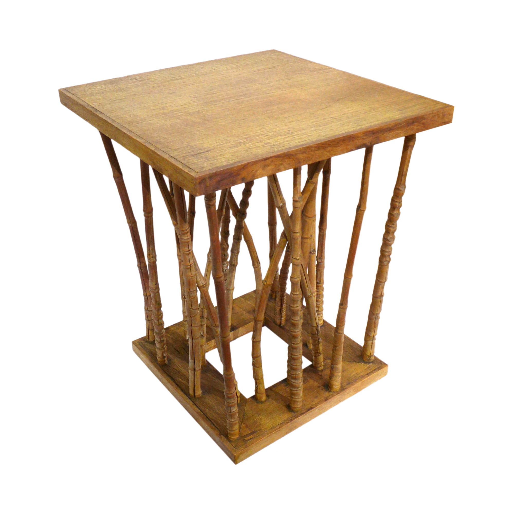 Bamboo & Wood Side Table