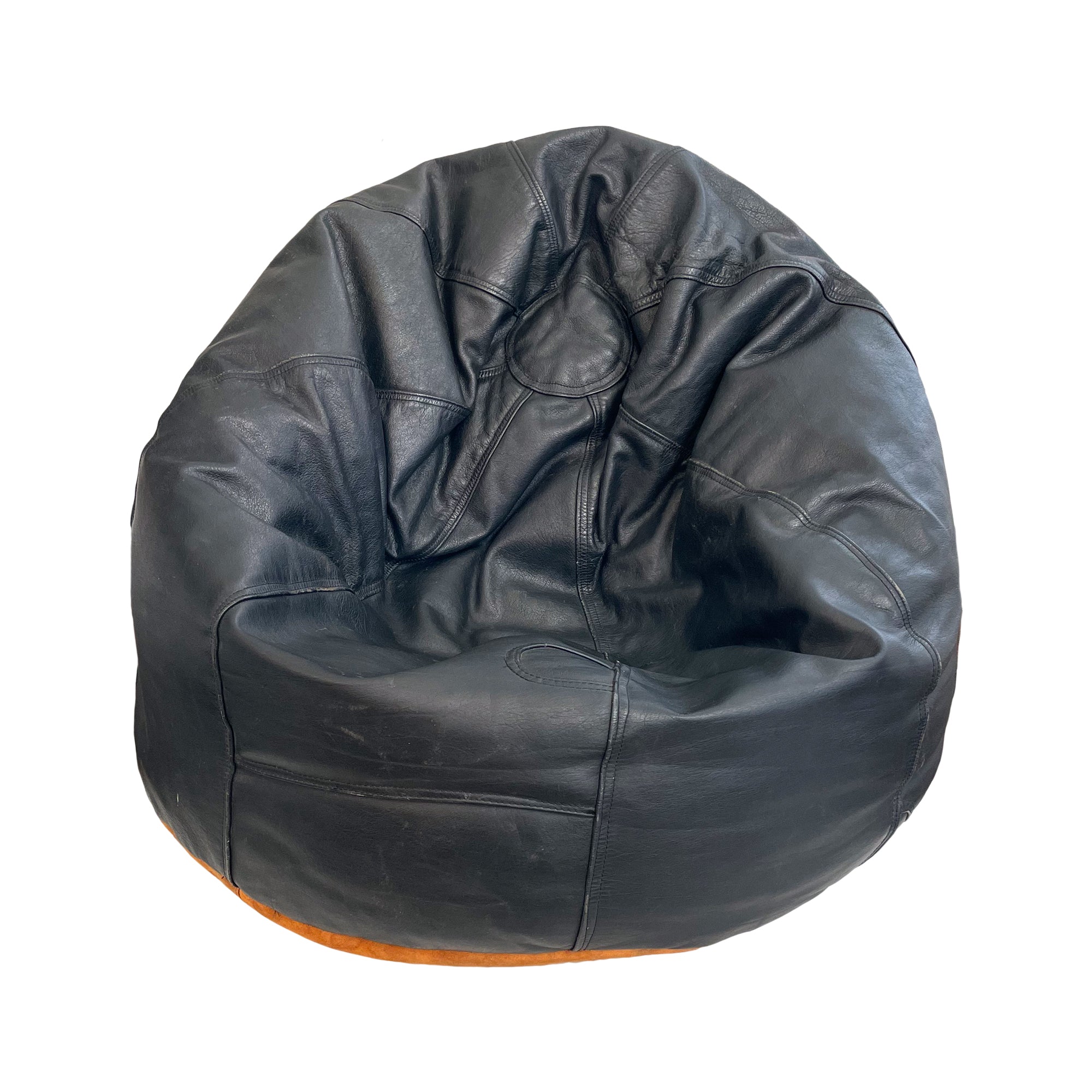 Midcentury Leather Bean Bag Chair