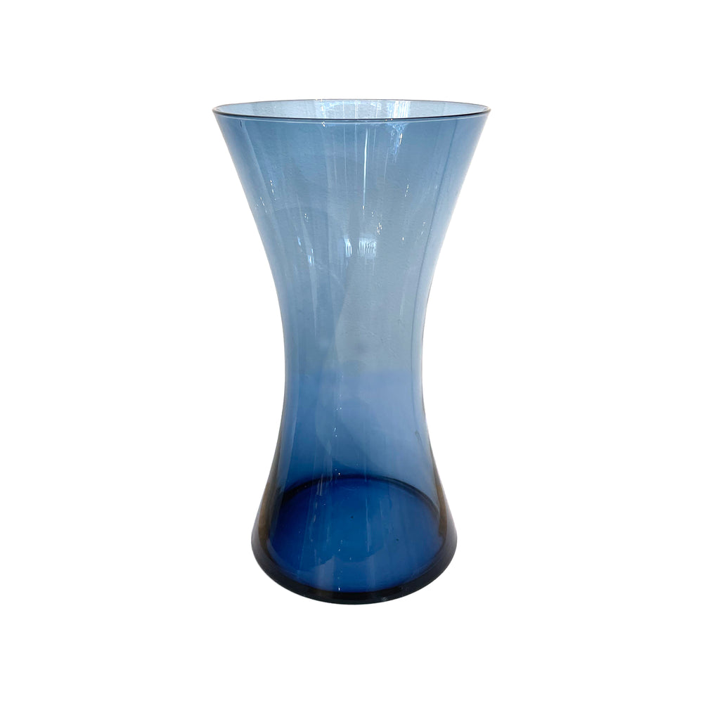 Scandinavian Blue Hyperboloid Glass Vase