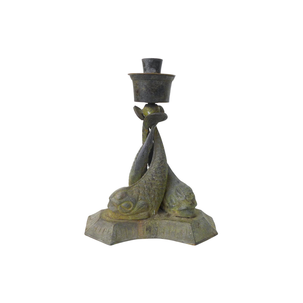 Bronze Koi Fish Candlestick