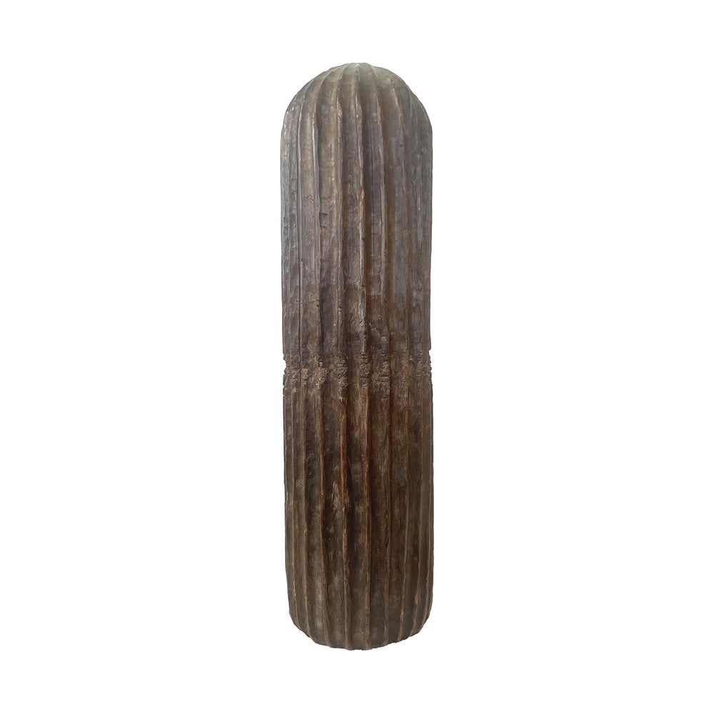 Carved Wood Cactus Sculpture