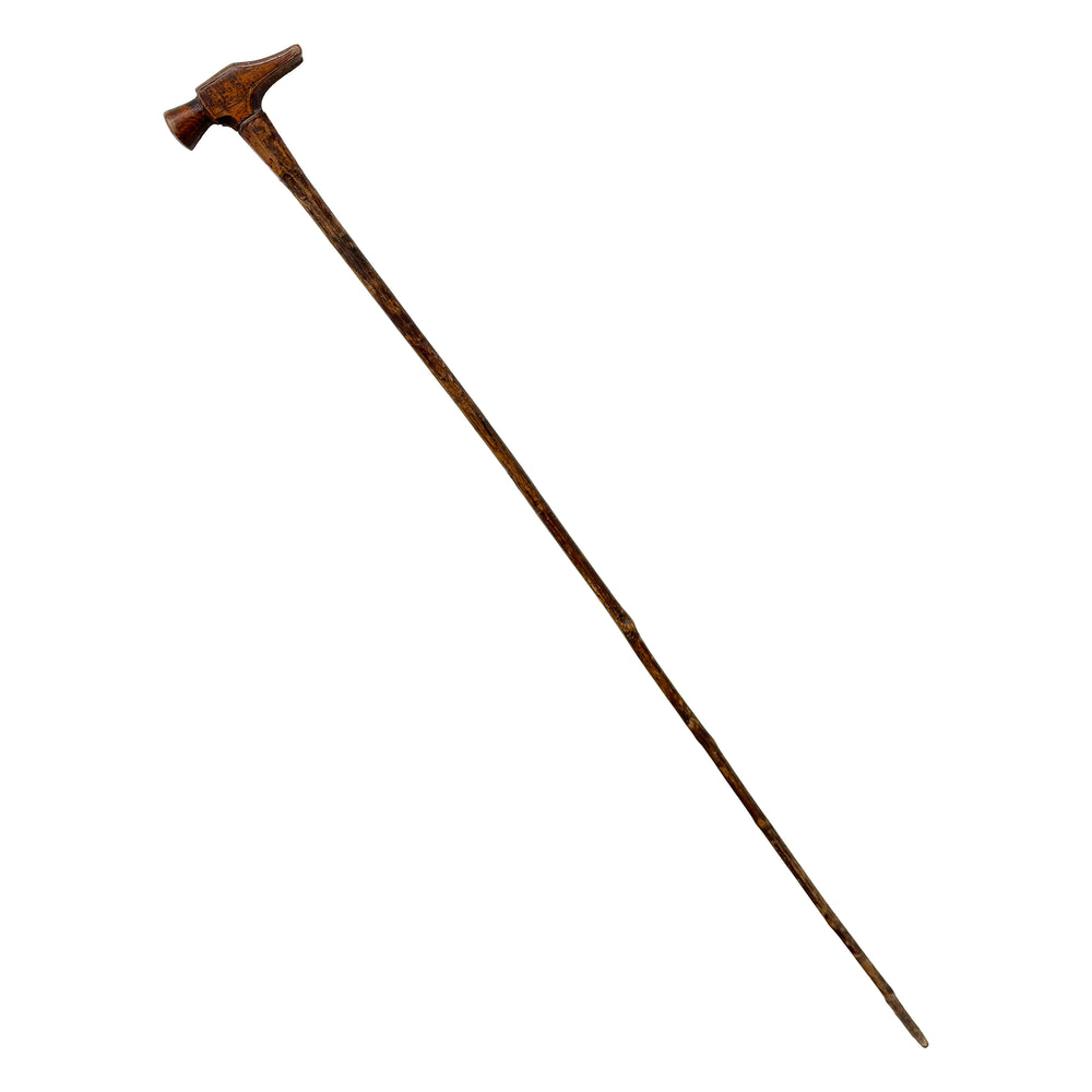 Carved Wood Hammer Cane