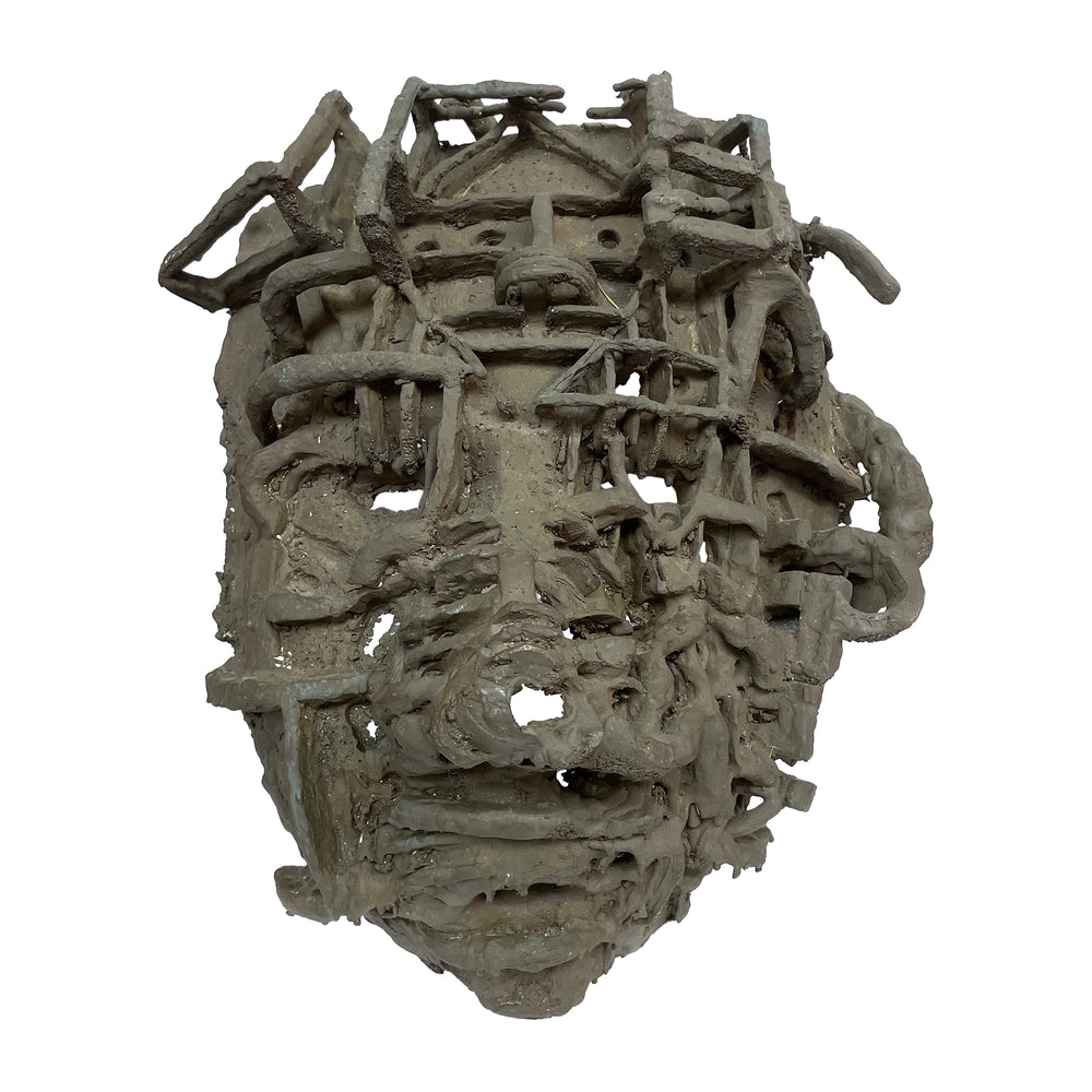Cast Bronze Brutalist Mask