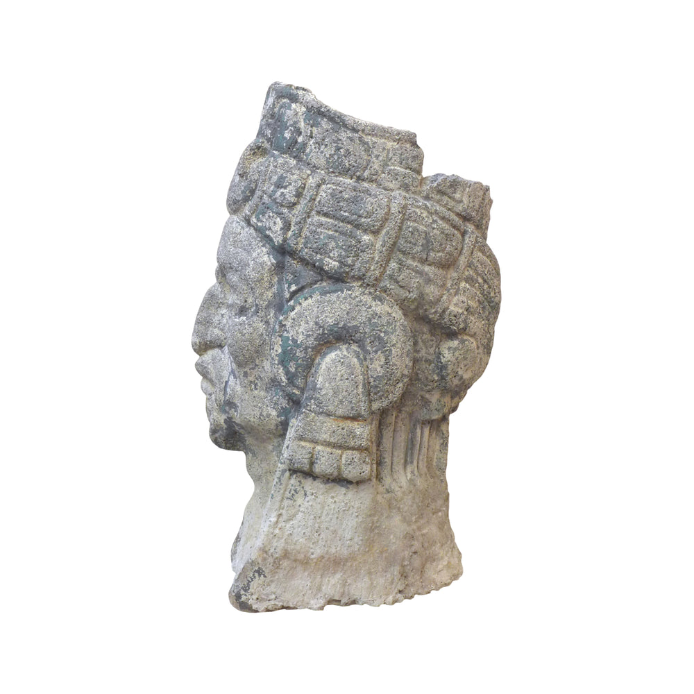 Cast Stone Aztec Bust Planter
