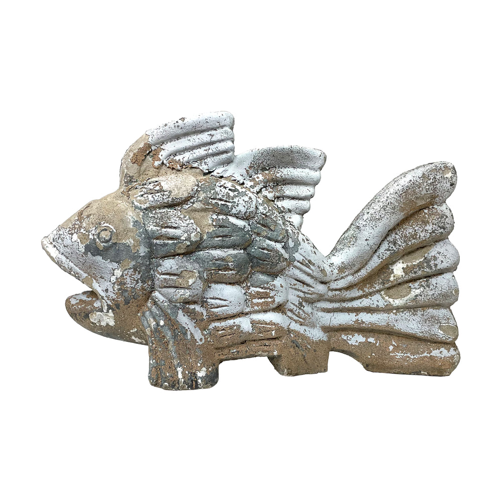 Cast Stone Mottled Koi Fish Statue