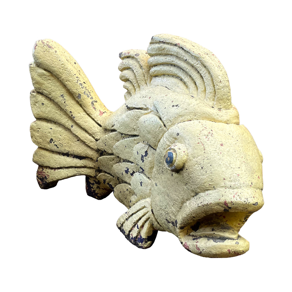 Cast Stone Painted Koi Fish Garden Sculpture