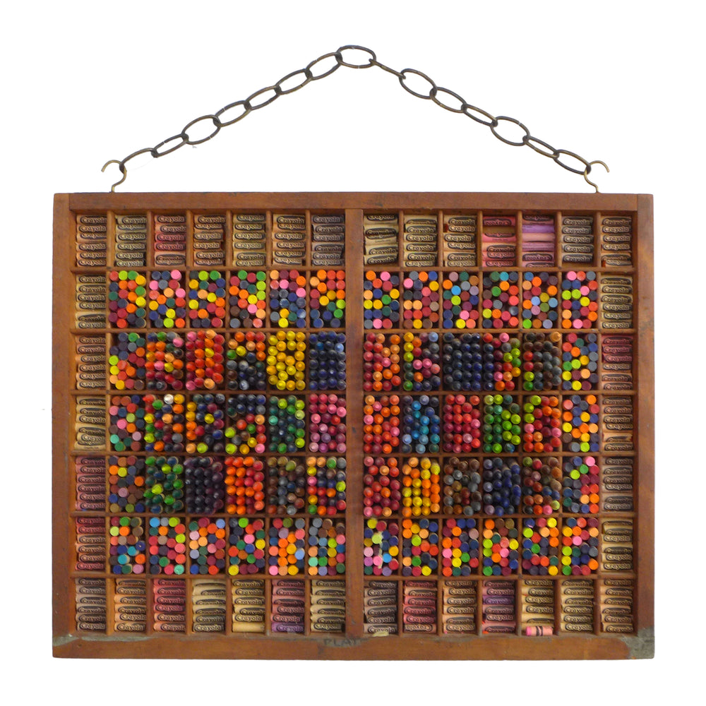 Crayon Assemblage Wall Hanging