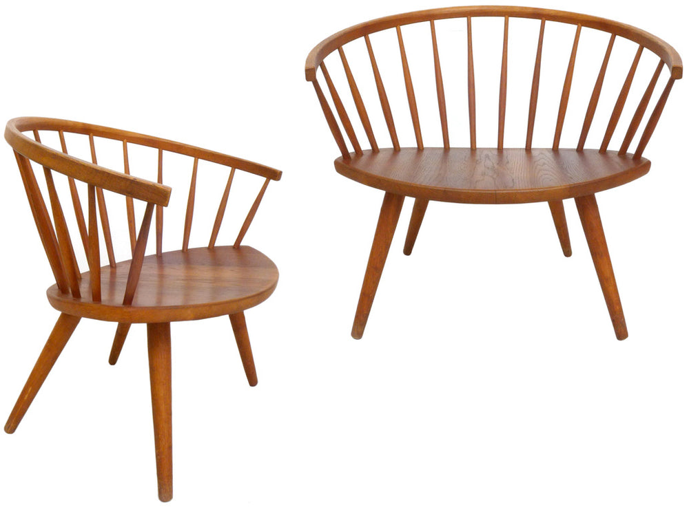 Pair of Wood Yngve Ekström Arka Lounge Chairs