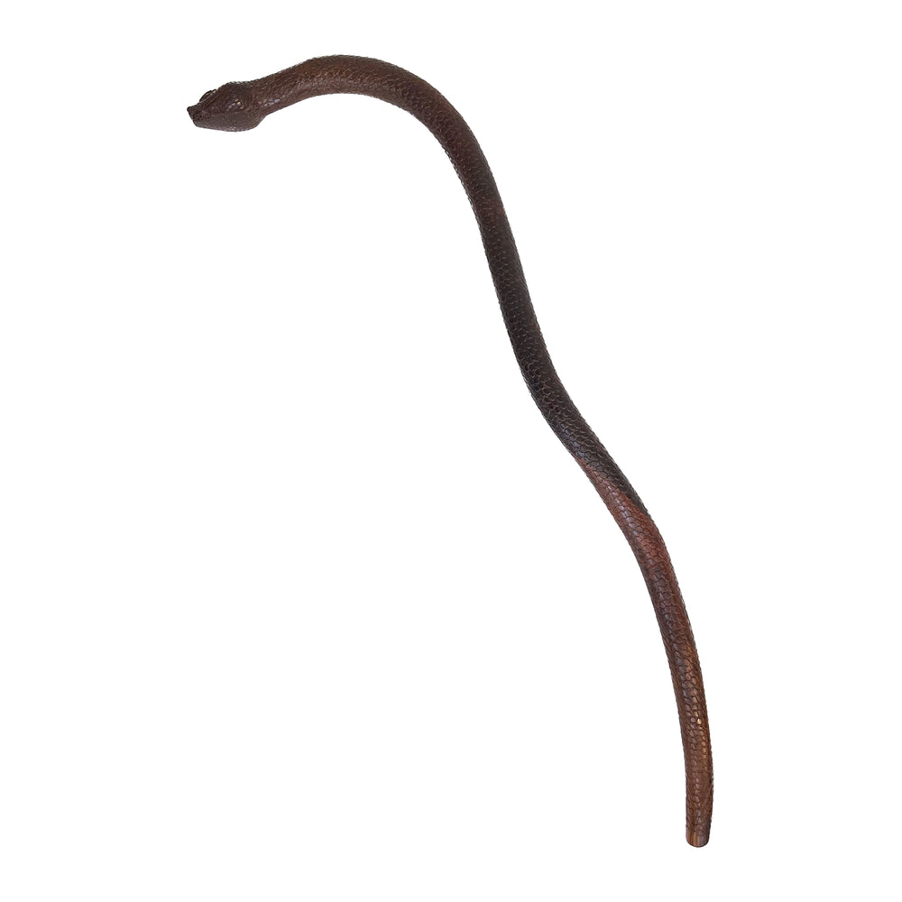Folk Art Carved Wood Snake Cane or Walking Stick