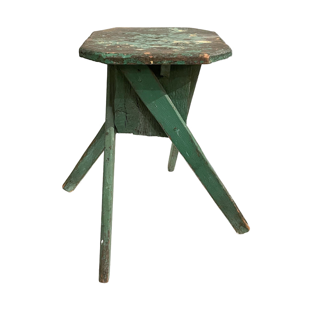 Folk Art Wood Side Table