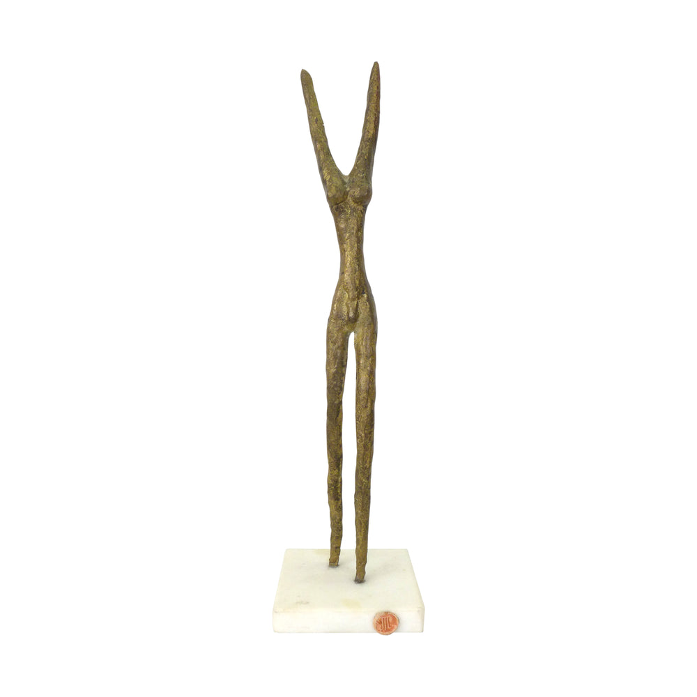 Gilt Cast Iron Abstract Anthropomorphic Sculpture
