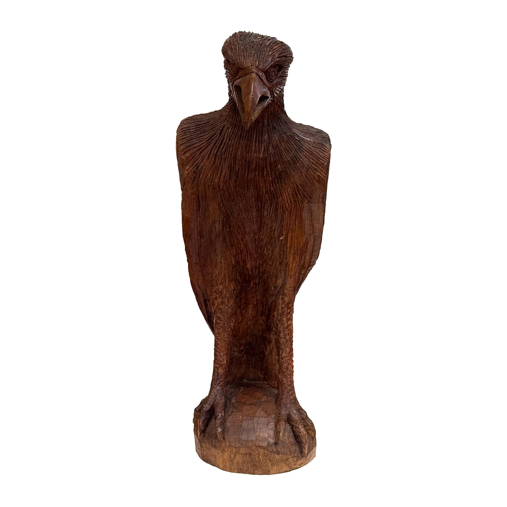 Hand Carved Wood Eagle Sculpture