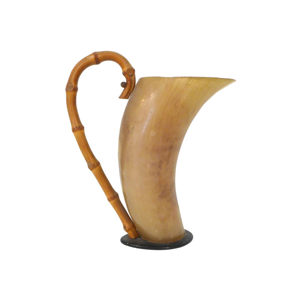 Horn & Bamboo Pitcher in the Manner of Carl Auböck