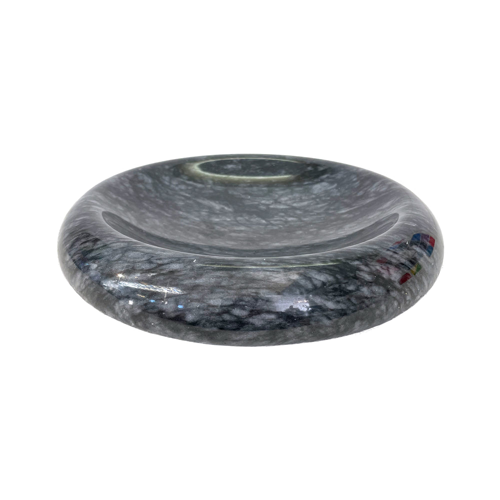Italian Gray Marble Round Catch-All
