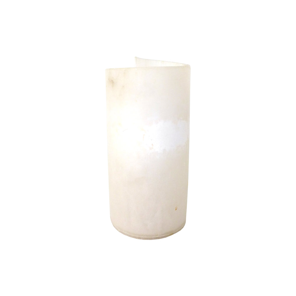 Italian Petite Scrolled Alabaster Table Lamp