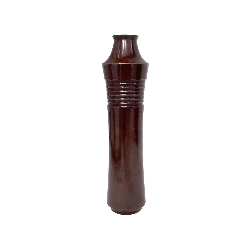 Japanese Ribbed Bronze Vase