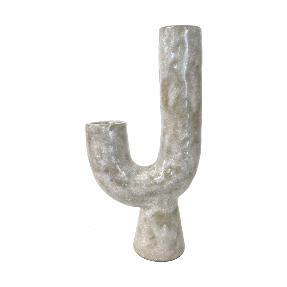 Japanese Studio Ceramic Hand-Built Double Spout Vase