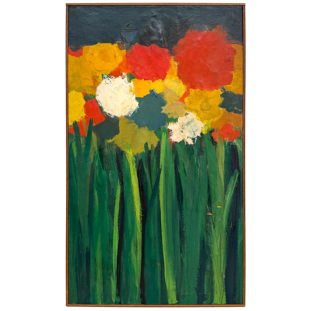 Large Abstract Flowers Painting on Canvas