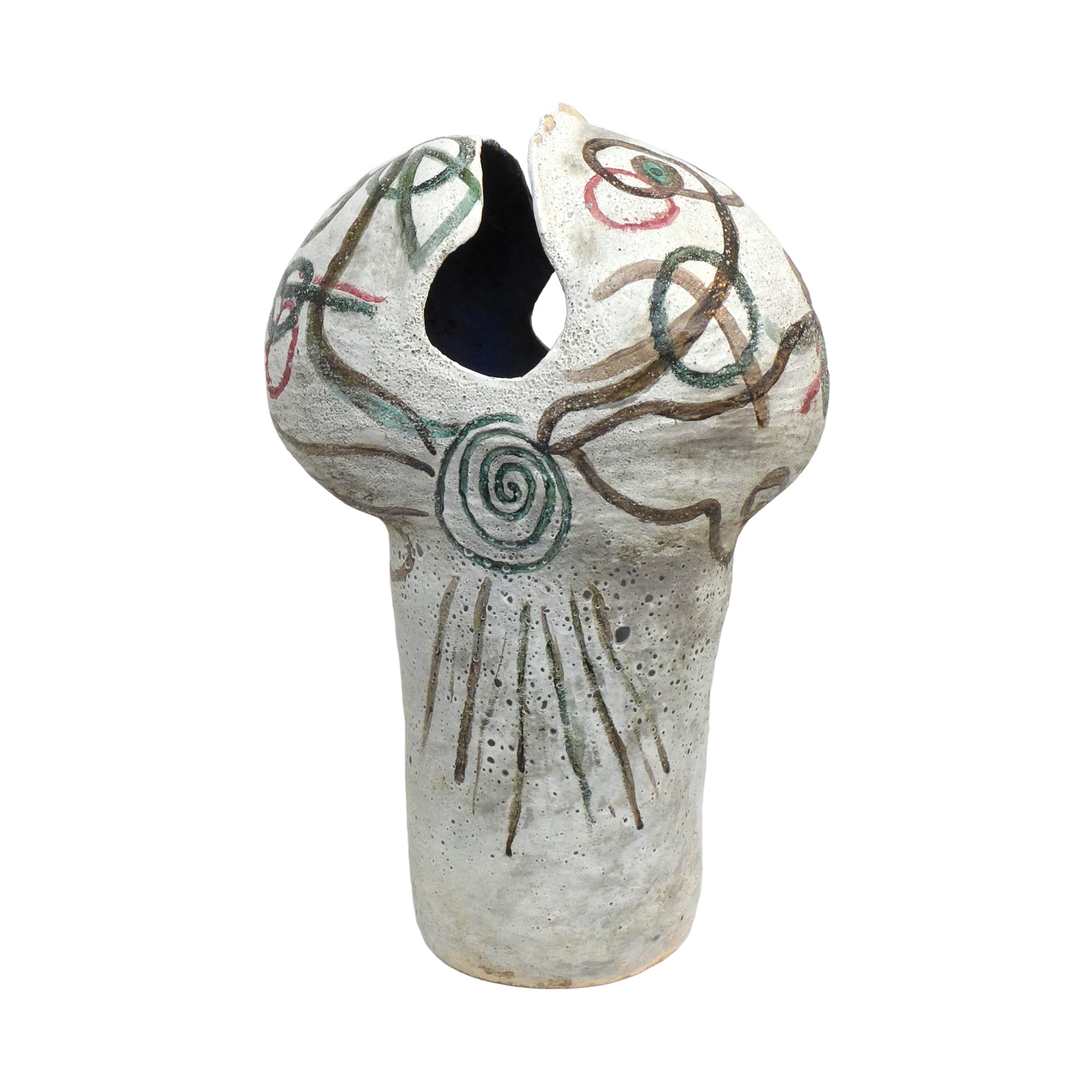 Large Ceramic Vase with Abstract Decoration by Valerie Bloom