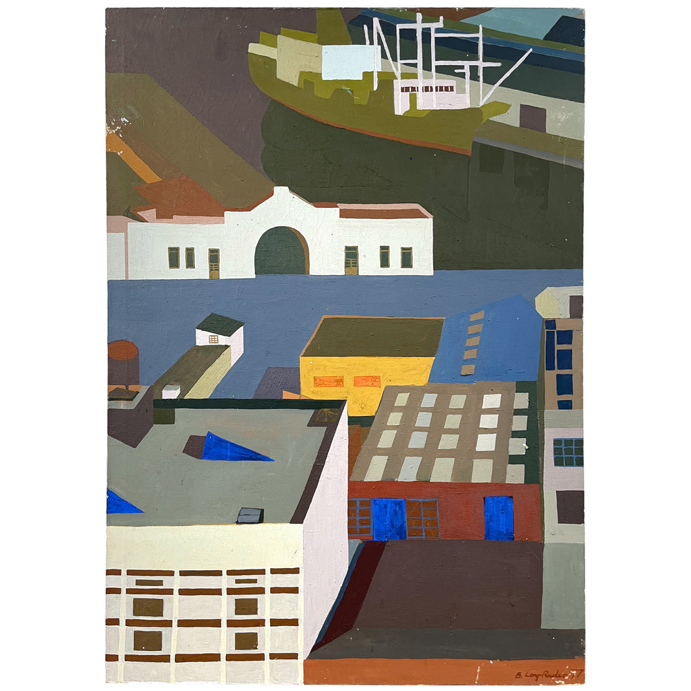 Large Modernist San Francisco Cityscape Painting on Canvas