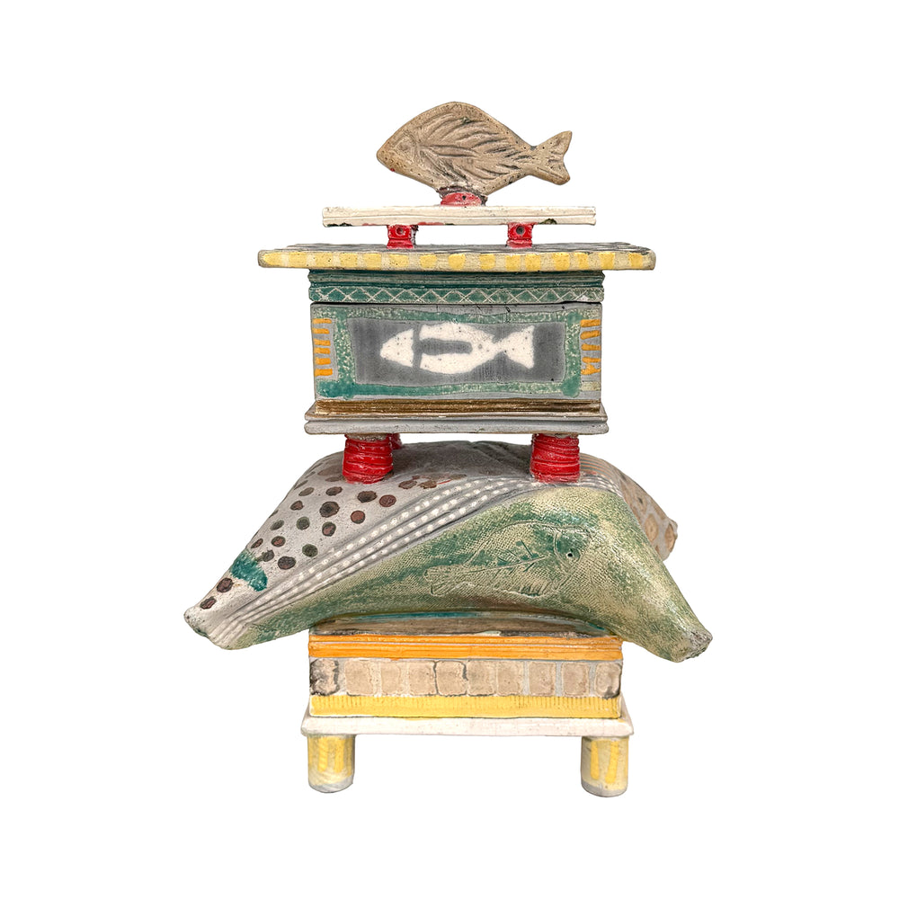 Lidded Surrealist Funk Ceramic Sculpture