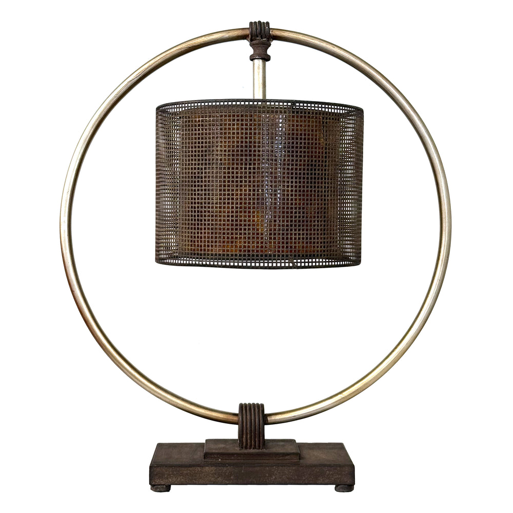 Machine Age Hoop Table Lamp with Mica Shade
