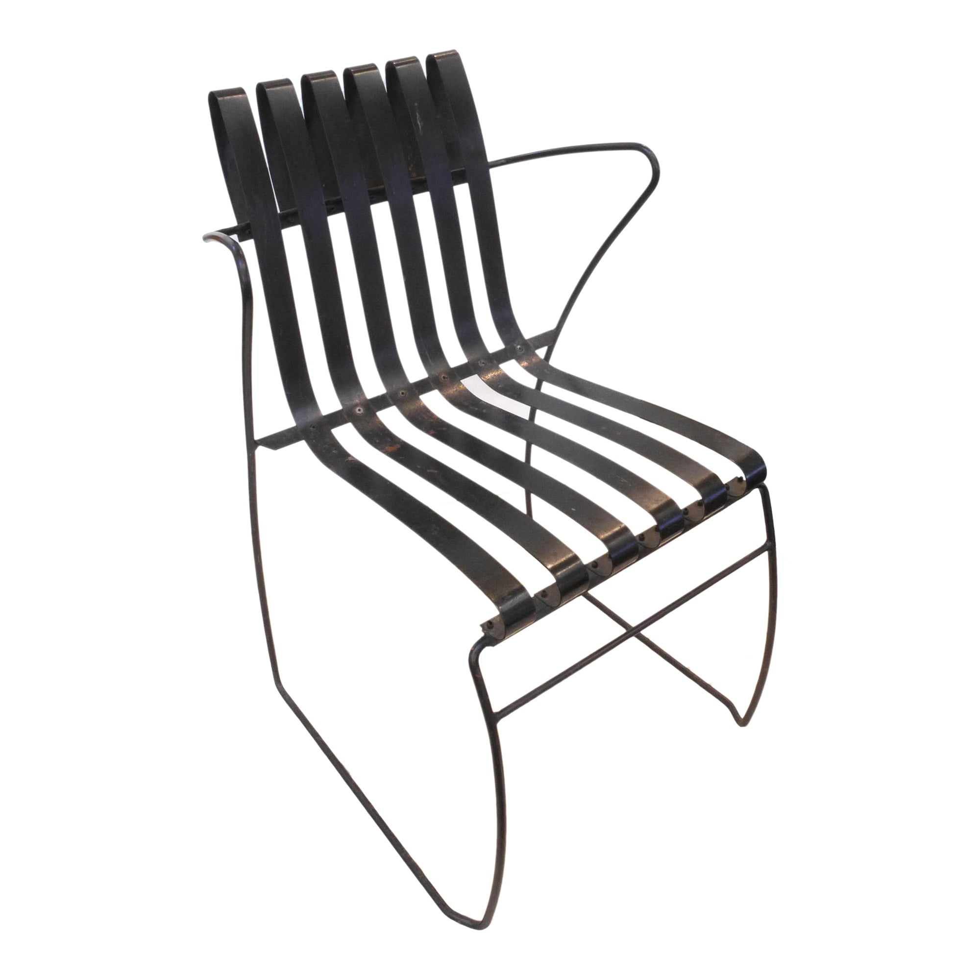 Modernist Black Metal Armchair The Window