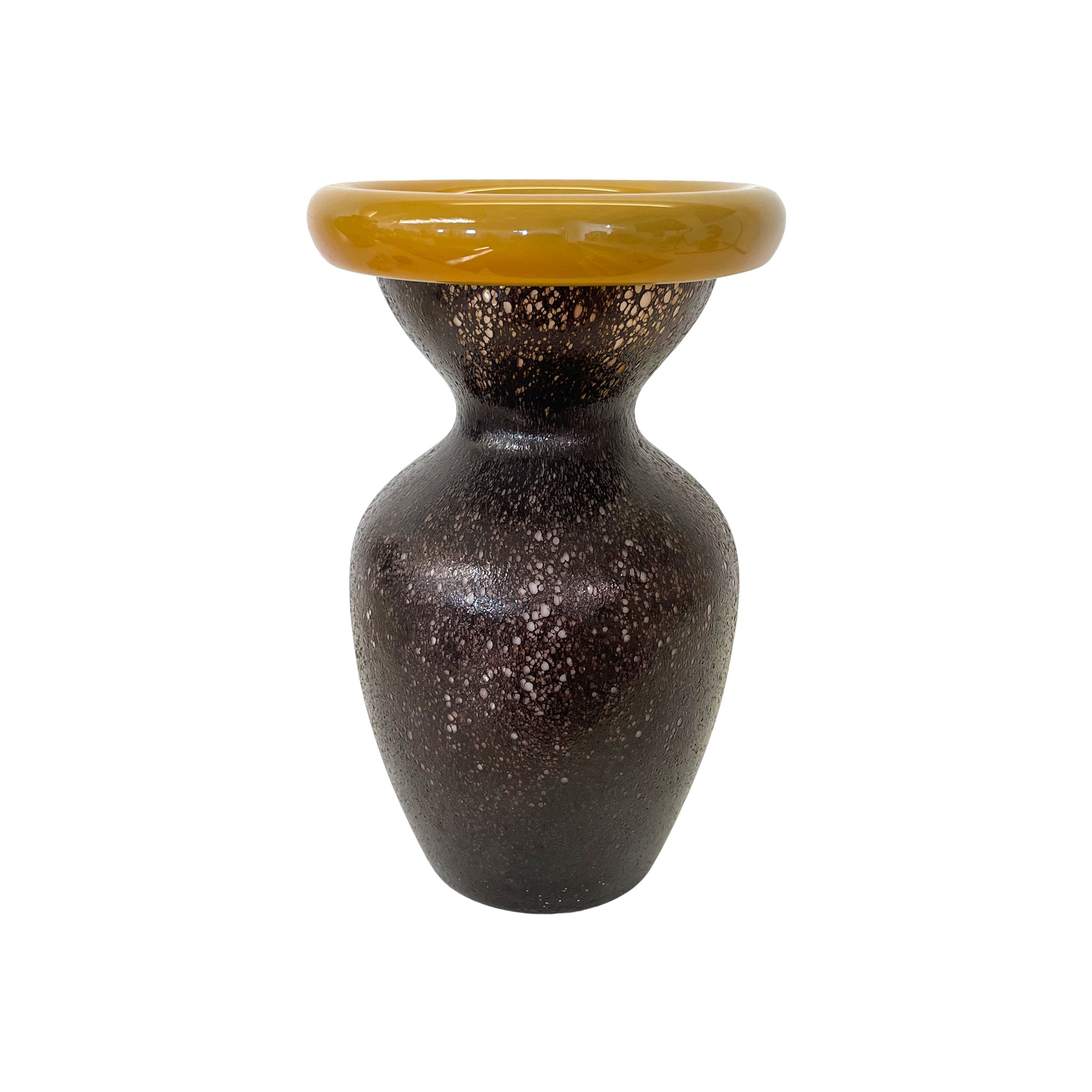 Modernist Glass Vase with Textured Enamel