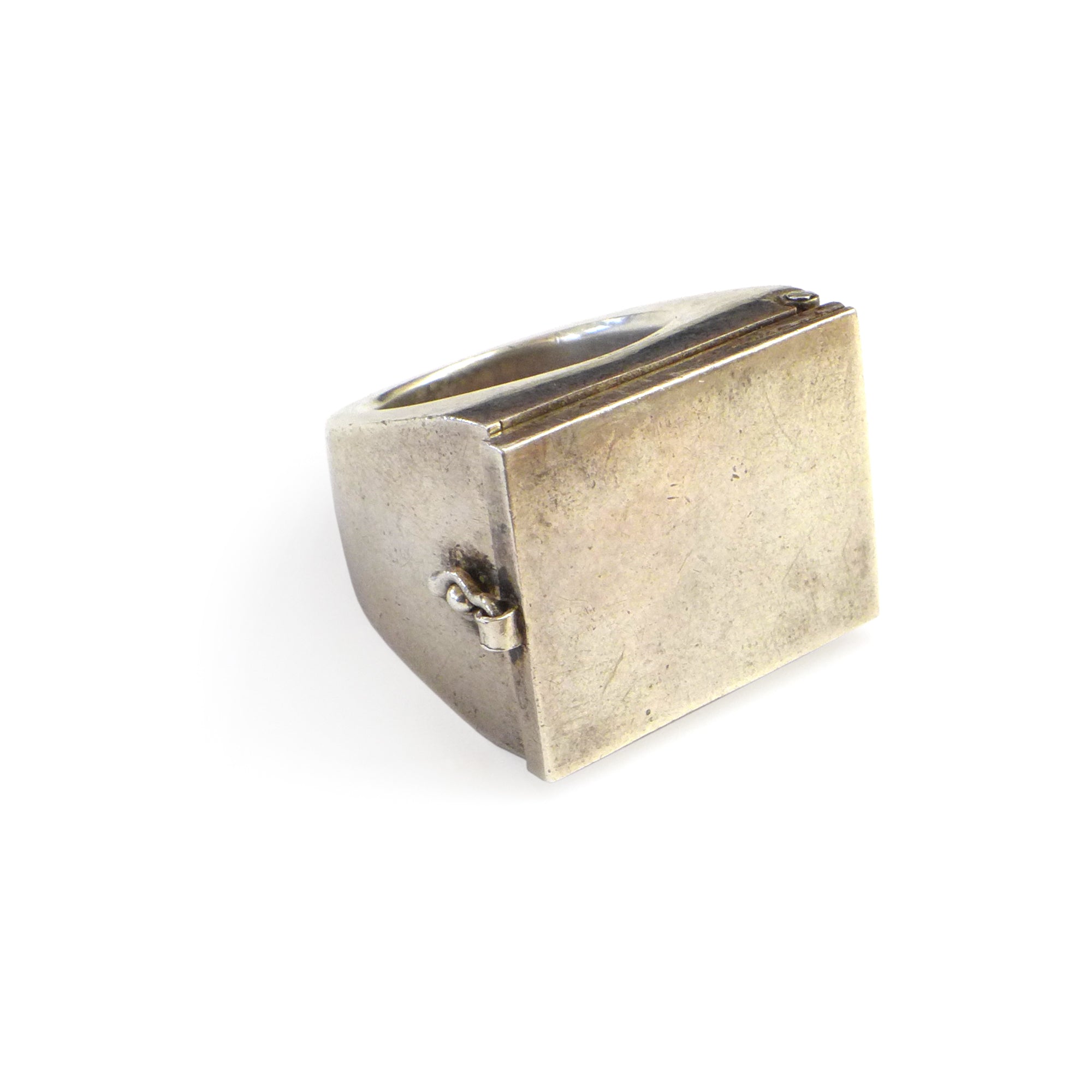 Modernist Silver Compartment Ring