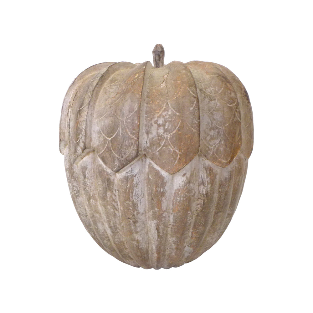 Asian Stylized Carved Wood Acorn