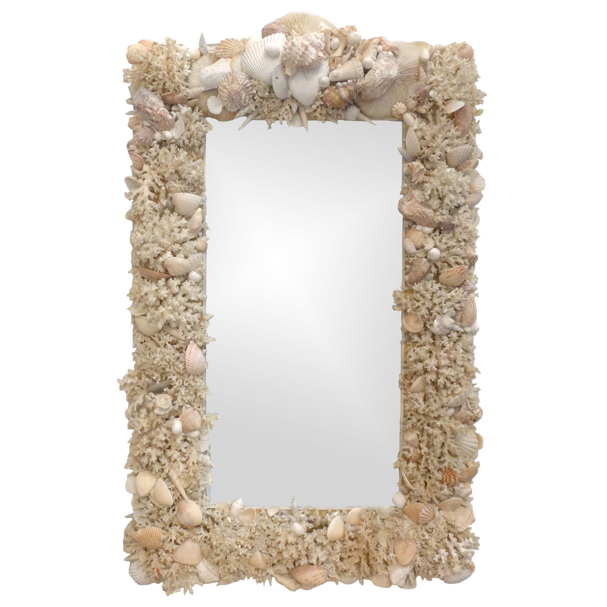 Coral and Seashells Framed Mirror