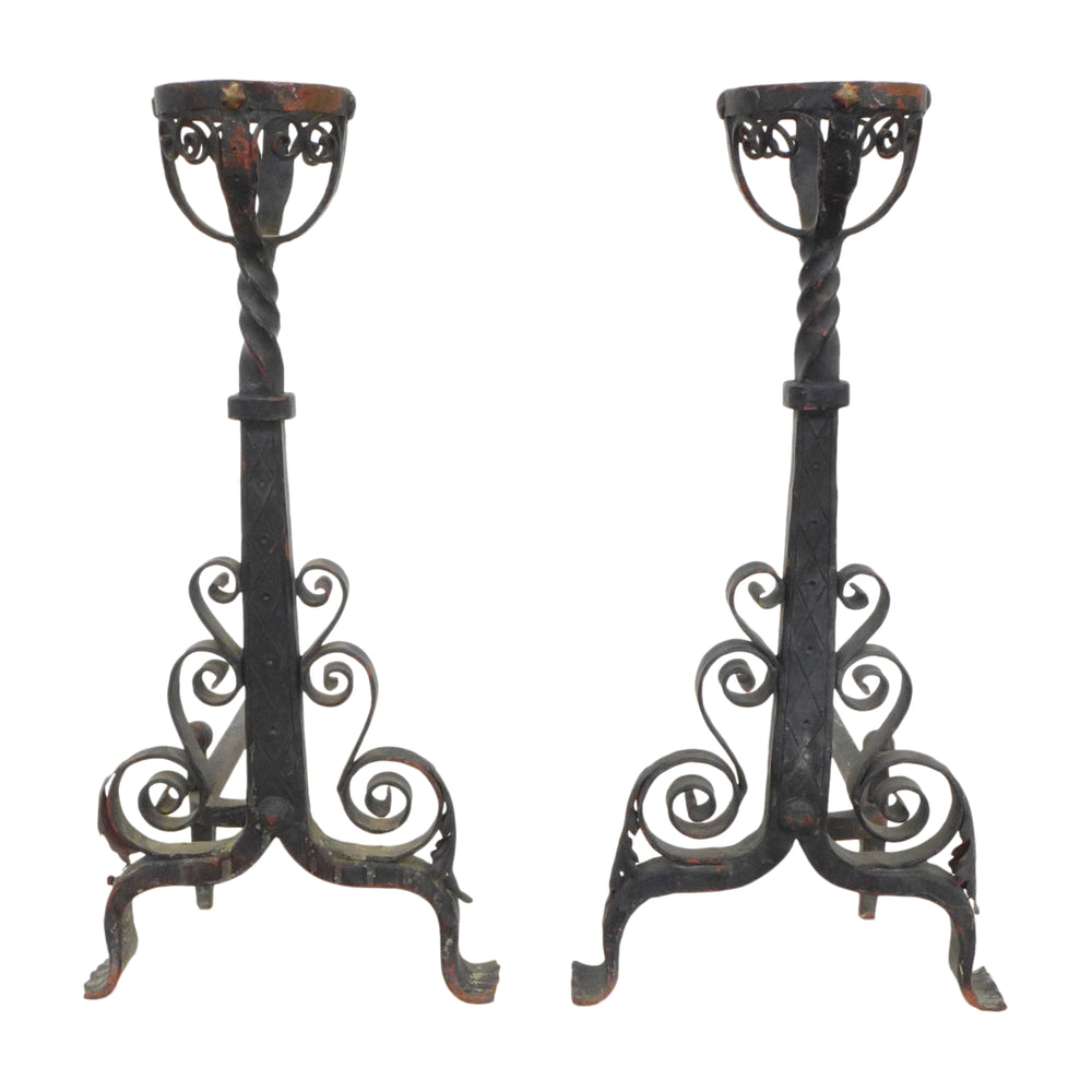 Pair of 1920s Spanish Revival Andirons