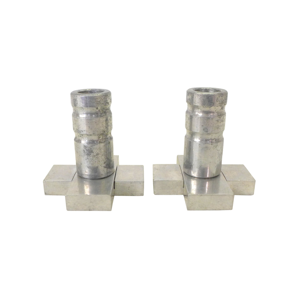 Pair of Aluminum Machinist Candlesticks