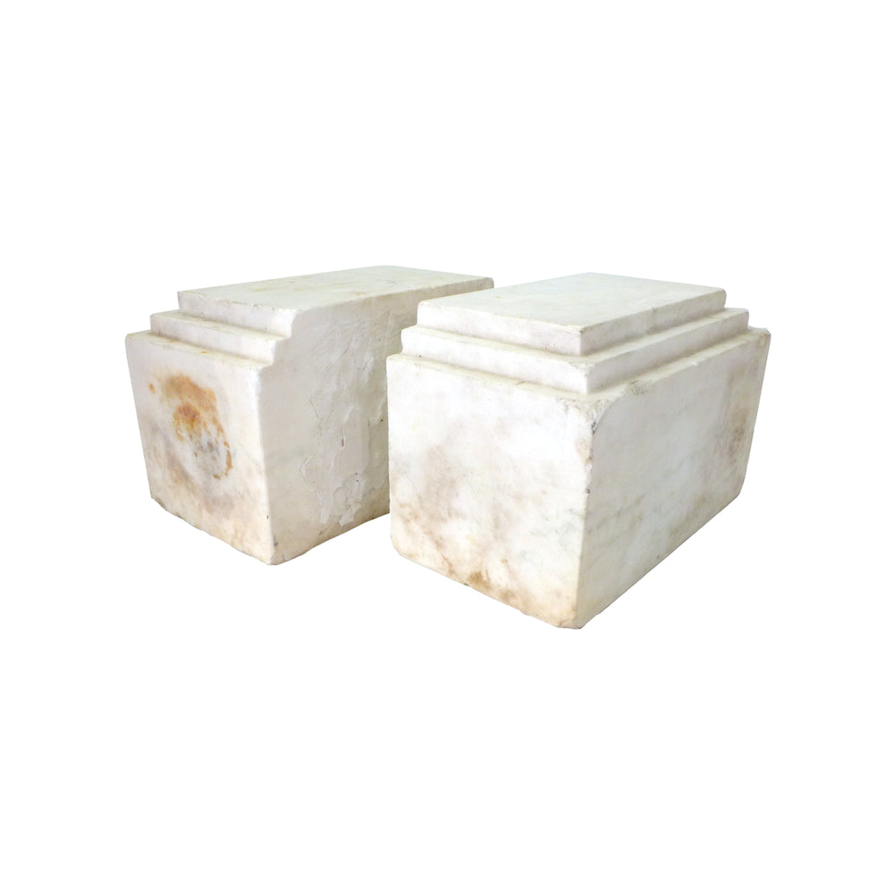 Pair of Faceted Marble Stands or Bookends