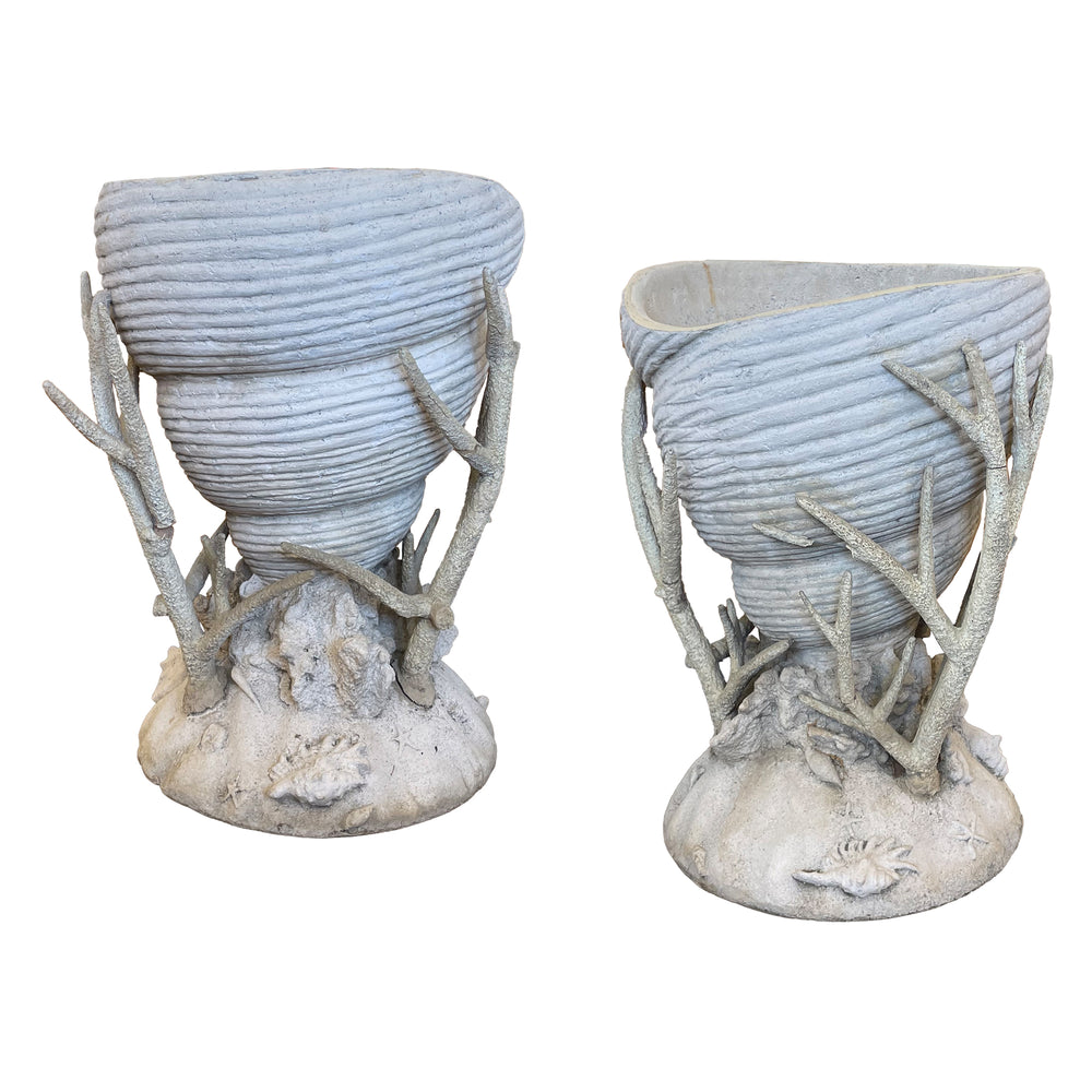 Pair of Fiberglass Sea Menagerie Planters