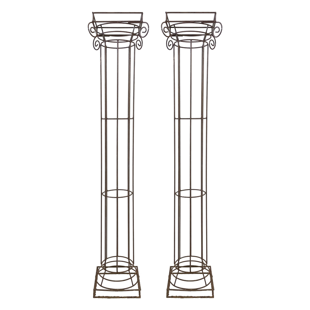 Pair of Wrought Iron Column Trellises
