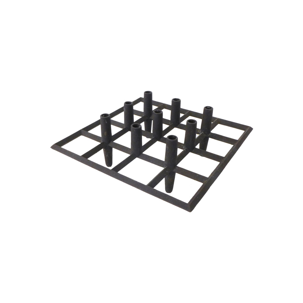 Petite Cast Iron Grid Candelabra