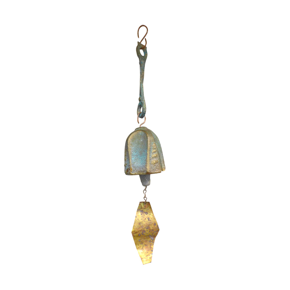 Modernist Cast Bronze Hanging Windbell