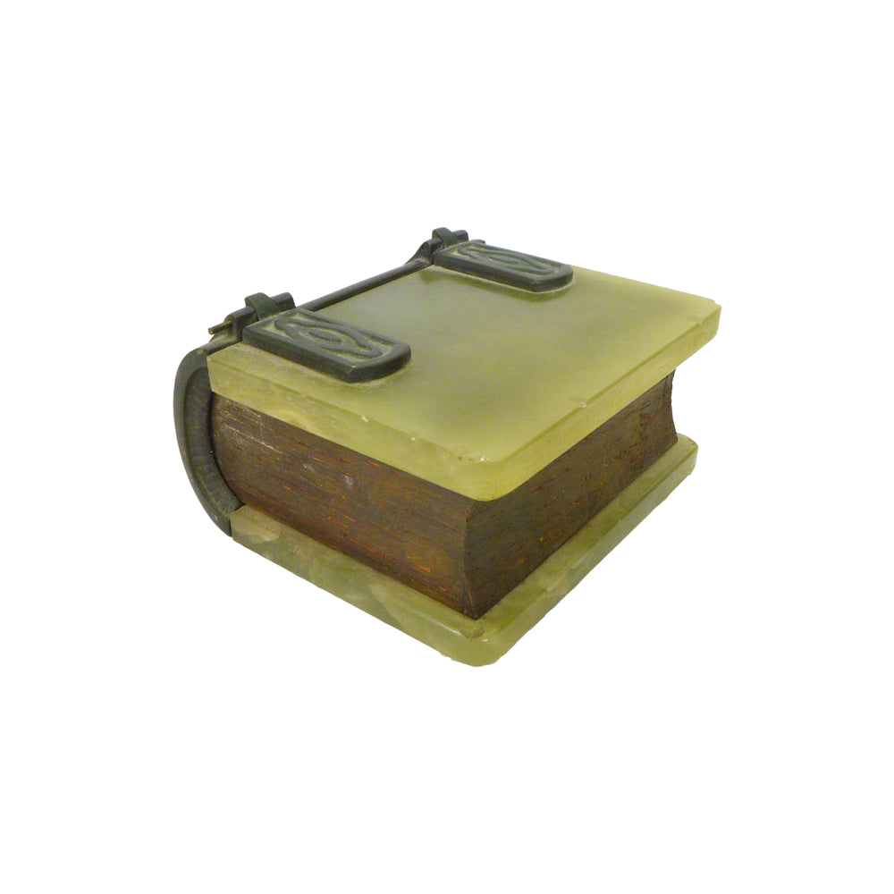 Petite Onyx, Wood & Brass "Book" Box