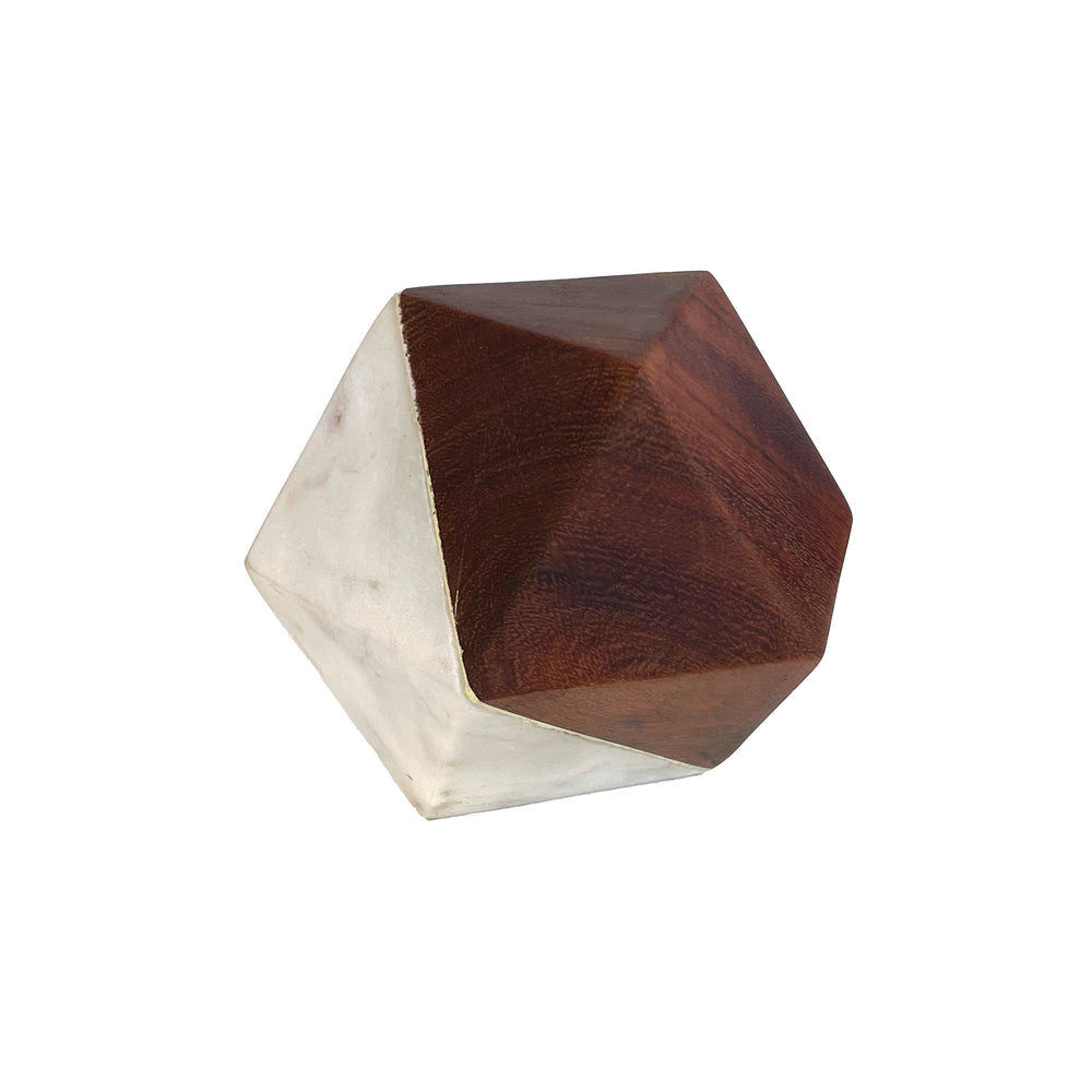 Rosewood & Marble Cuboctahedron Paperweight