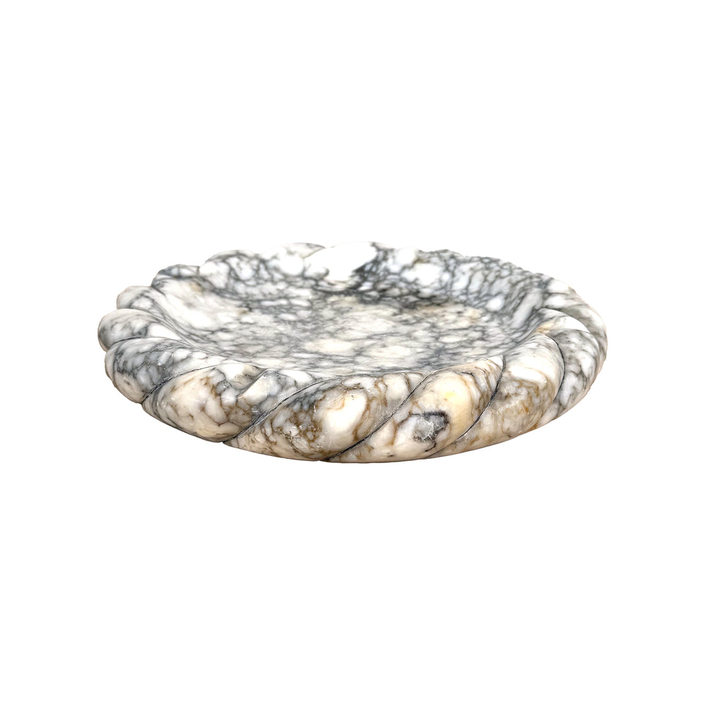 Round Marble Catch-All with Twisted Rim