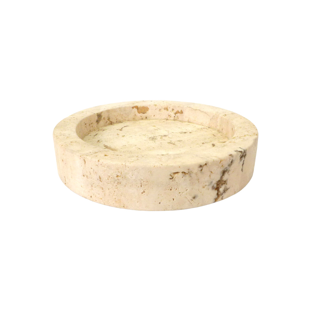 Round Travertine Catch-All