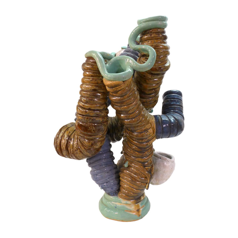 Sculptural Stack Coil Built Ceramic Vase
