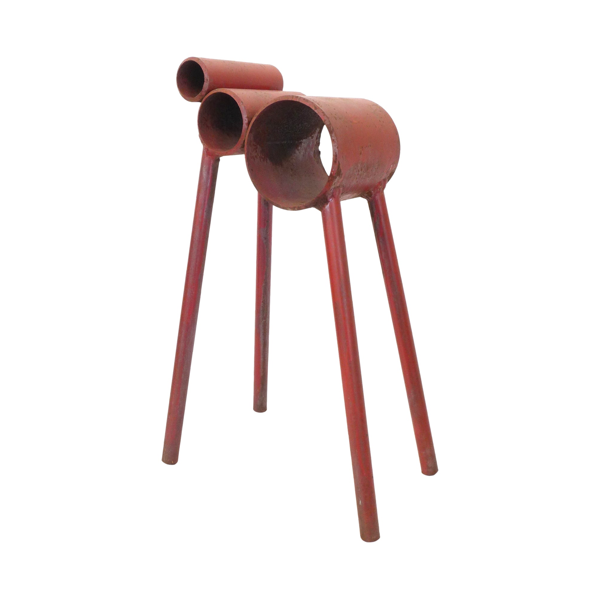 Sculptural Welded Steel Tubes Stool or Chair The Window