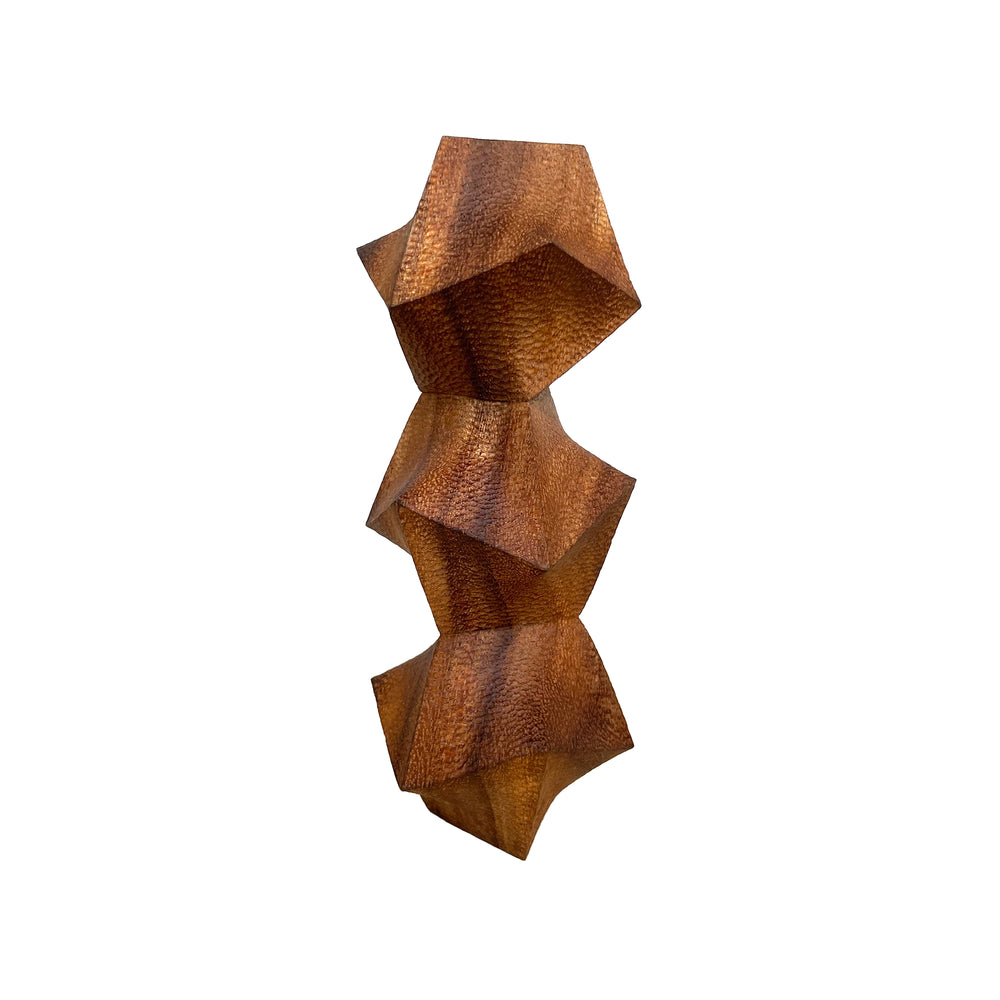 Small Contemporary Carved Wood Hard/Soft Totem Sculpture by Aleph Geddis