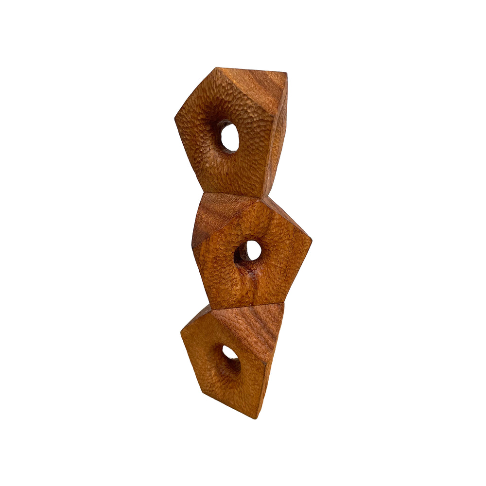 Small Contemporary Carved Wood Hard/Soft Totem Sculpture by Aleph Geddis