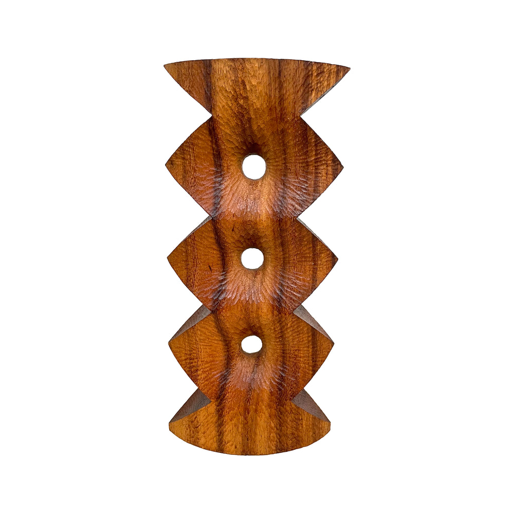 Small Contemporary Carved Wood Hard/Soft Totem Sculpture by Aleph Geddis